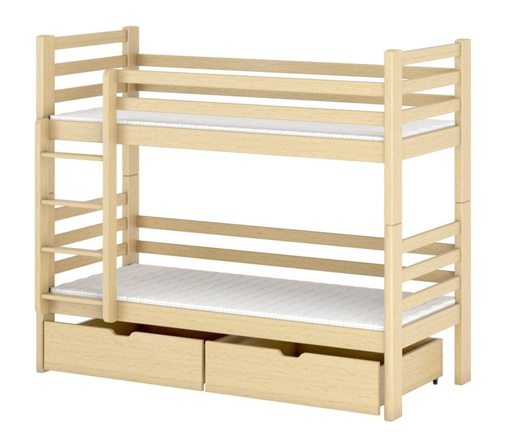 Veneti Poschodová posteľ do detskej izby KAJA - 80x160, borovica